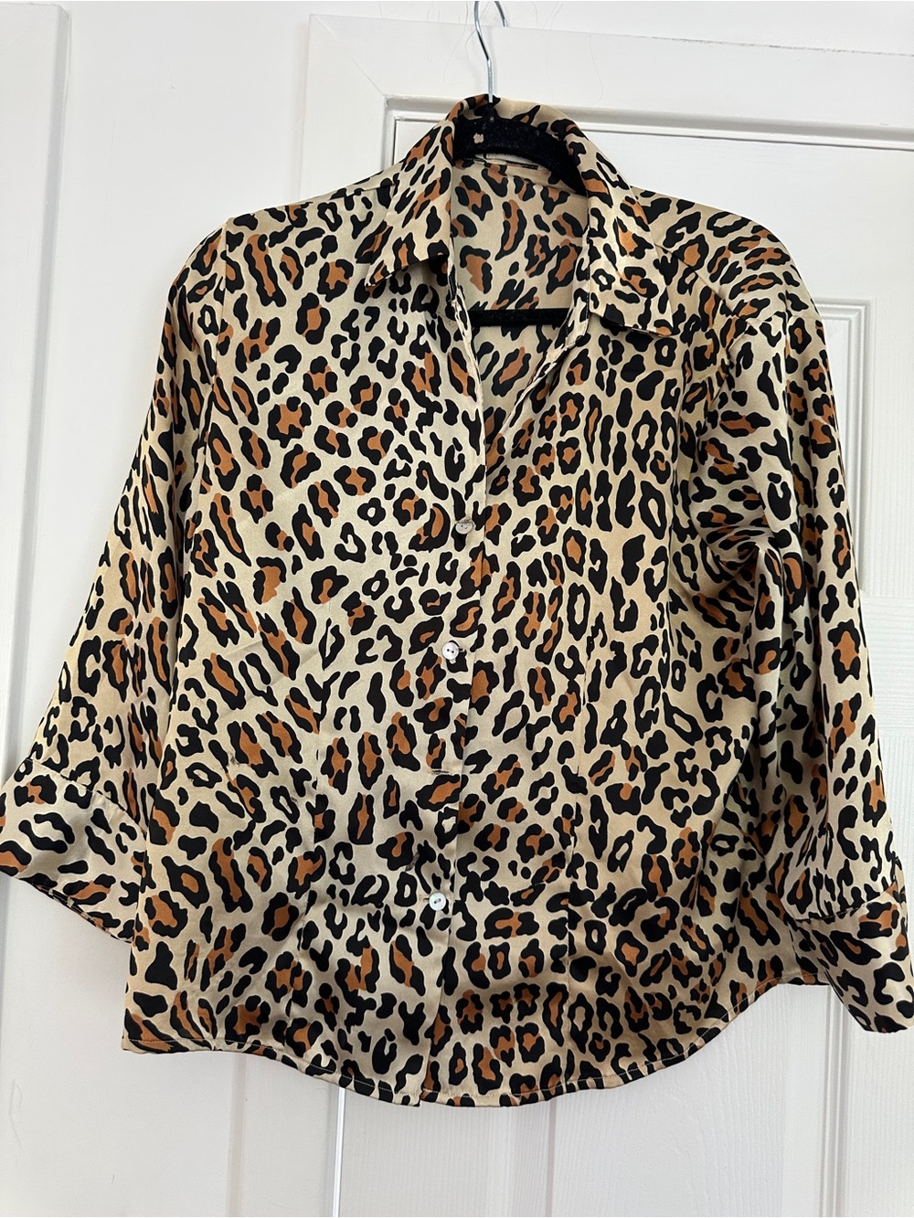 Jaipur Leopard Print Button-Down Shirt - Beige, Black, Brown
